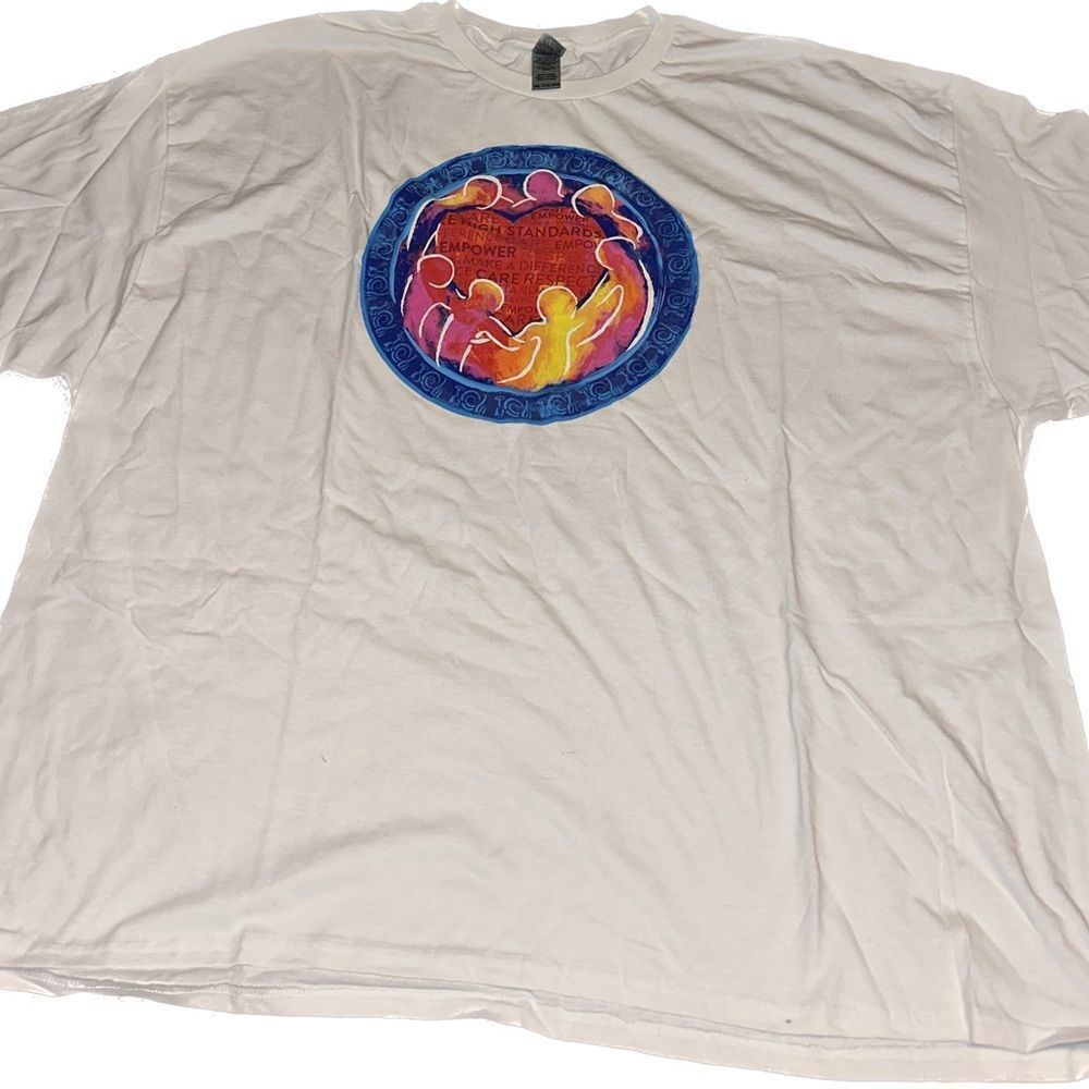 Wegmans Values T Shirt‎ 4XL 4XG White Crew Neck Short Sleeve Graphic Tee